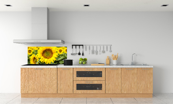 Spatplaat keuken Een veld met zonnebloemen