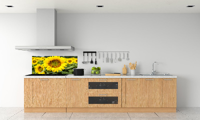 Spatplaat keuken Een veld met zonnebloemen