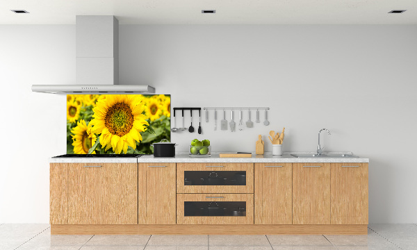 Spatplaat keuken Een veld met zonnebloemen