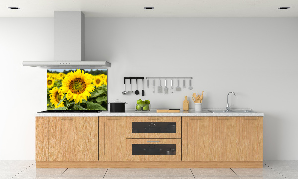 Spatplaat keuken Een veld met zonnebloemen