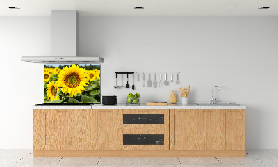 Spatplaat keuken Een veld met zonnebloemen