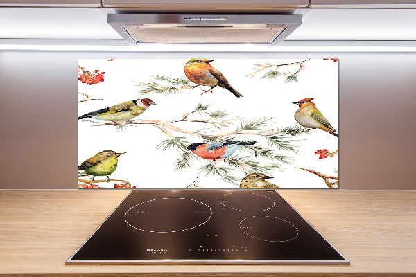 Achterwand keuken Bosvogels en planten