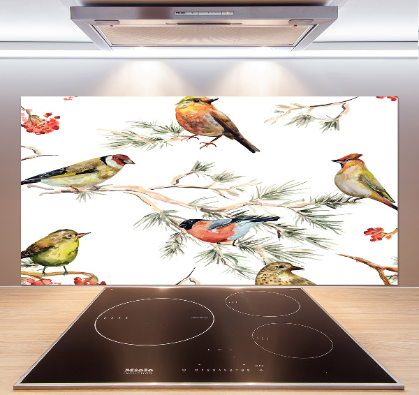 Achterwand keuken Bosvogels en planten