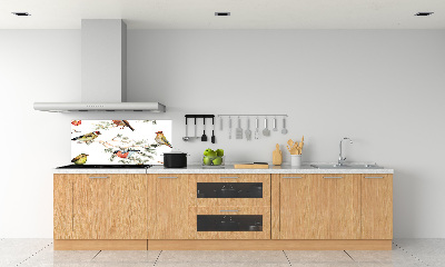 Achterwand keuken Bosvogels en planten