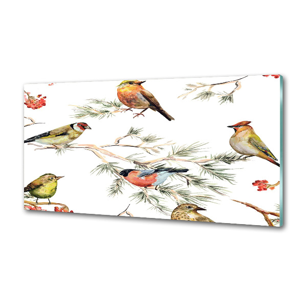 Achterwand keuken Bosvogels en planten