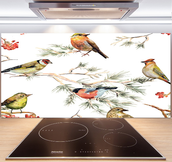 Achterwand keuken Bosvogels en planten