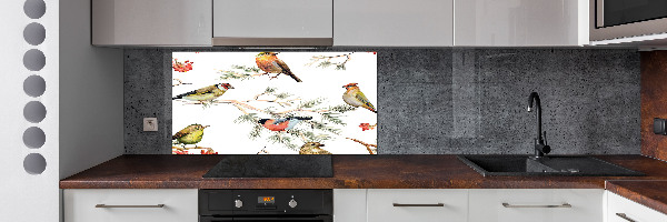 Achterwand keuken Bosvogels en planten