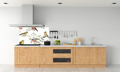 Achterwand keuken Bosvogels en planten