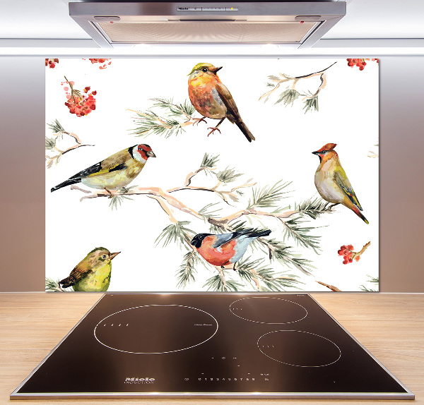 Achterwand keuken Bosvogels en planten