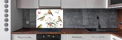 Achterwand keuken Bosvogels en planten