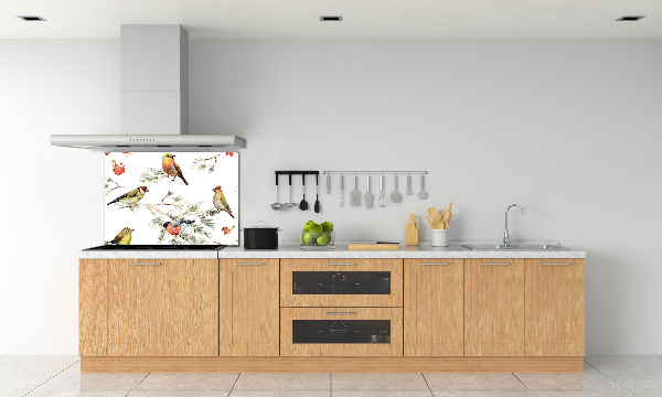 Achterwand keuken Bosvogels en planten