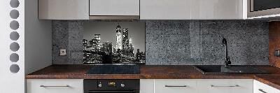 Glazen achterwand keuken Manhattan 's nachts