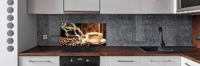 Glazen achterwand keuken Aromatische koffie