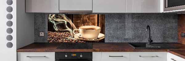 Glazen achterwand keuken Aromatische koffie