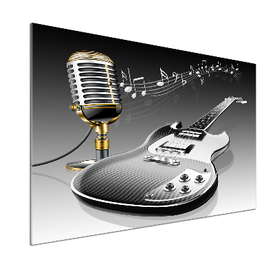Panel do kuchni Gitara i mikrofon