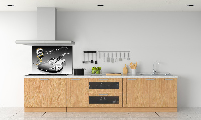 Keuken achterwand Gitaar en microfoon