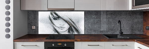 Spatplaat keuken Portret van een vrouw