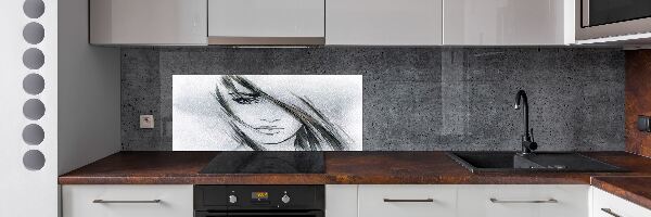 Spatplaat keuken Portret van een vrouw