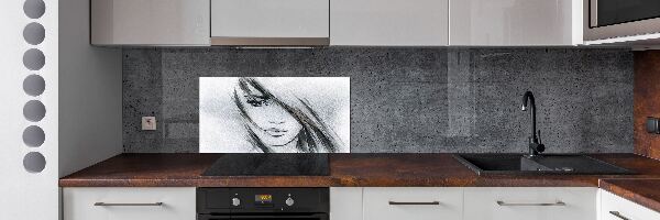Spatplaat keuken Portret van een vrouw