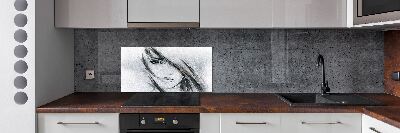 Spatplaat keuken Portret van een vrouw
