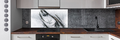 Spatplaat keuken Portret van een vrouw