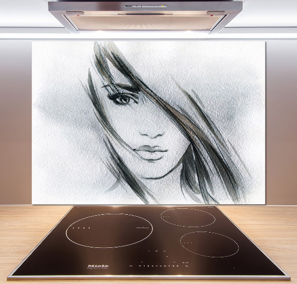Spatplaat keuken Portret van een vrouw