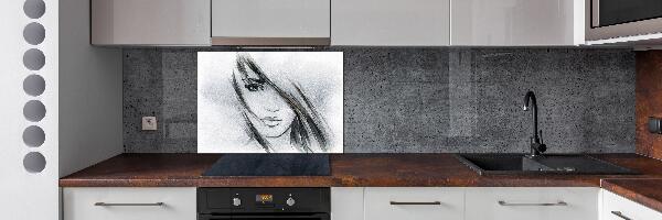 Spatplaat keuken Portret van een vrouw