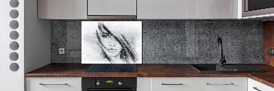 Spatplaat keuken Portret van een vrouw