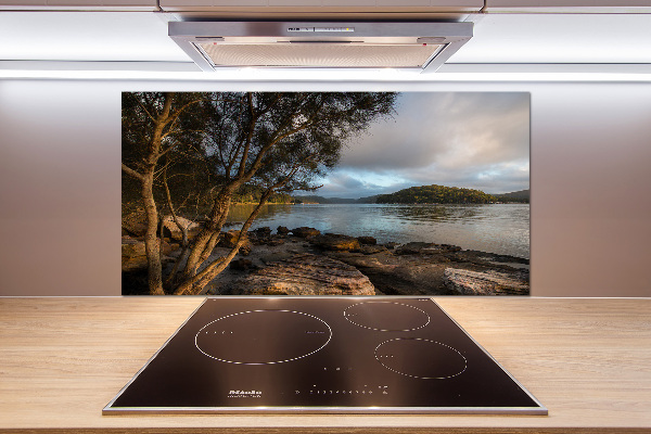 Spatscherm keuken Een boom aan de rivier
