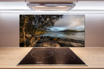 Spatscherm keuken Een boom aan de rivier