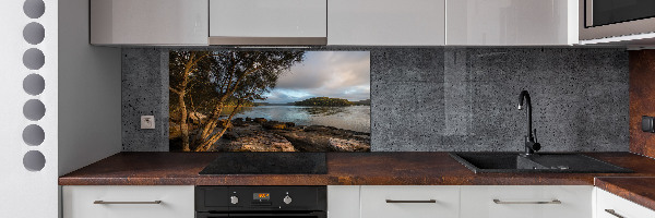 Spatscherm keuken Een boom aan de rivier
