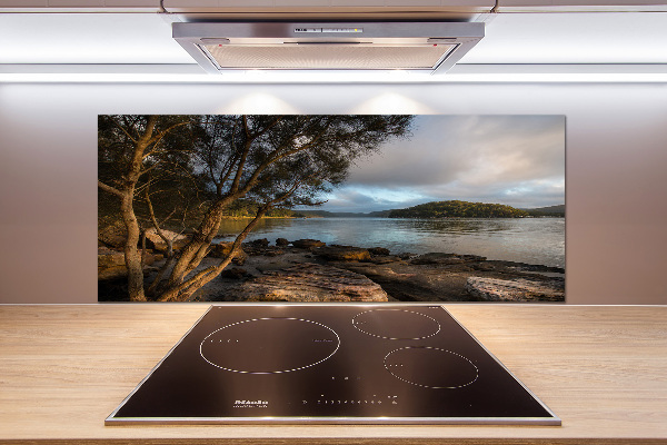 Spatscherm keuken Een boom aan de rivier