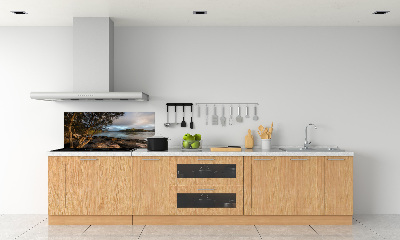 Spatscherm keuken Een boom aan de rivier