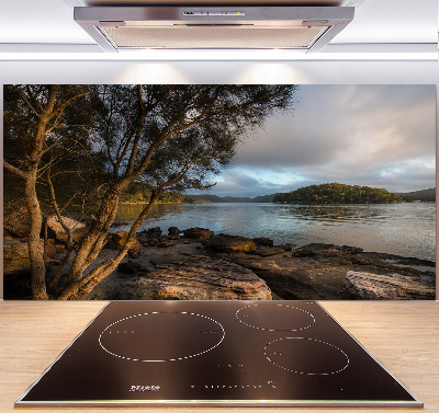 Spatscherm keuken Een boom aan de rivier