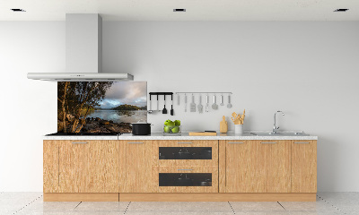 Spatscherm keuken Een boom aan de rivier