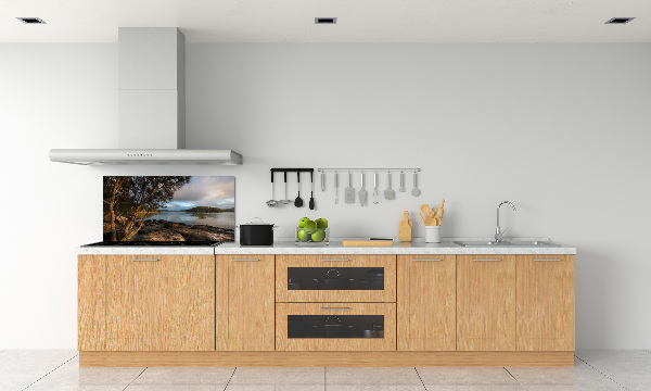 Spatscherm keuken Een boom aan de rivier