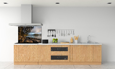 Spatscherm keuken Een boom aan de rivier