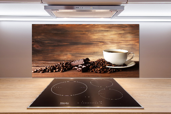 Glazen achterwand keuken Koffie en chocolade