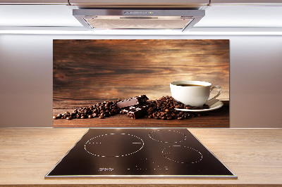 Glazen achterwand keuken Koffie en chocolade