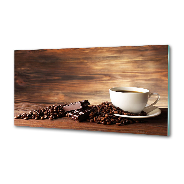 Glazen achterwand keuken Koffie en chocolade