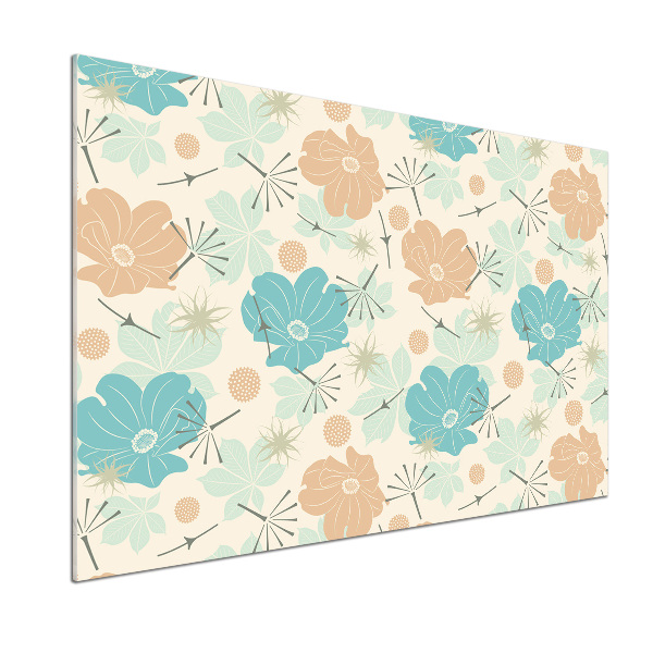 Glazen achterwand keuken Bloemenpatroon