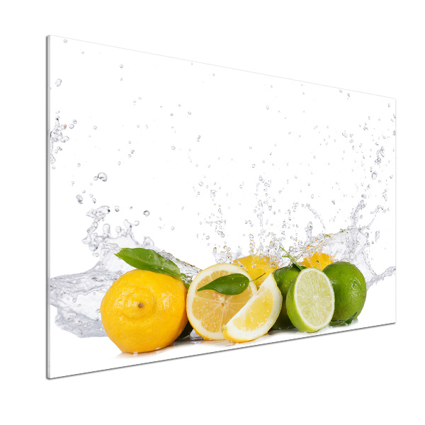 Spatscherm keuken Citrus en water