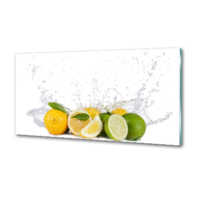 Spatscherm keuken Citrus en water