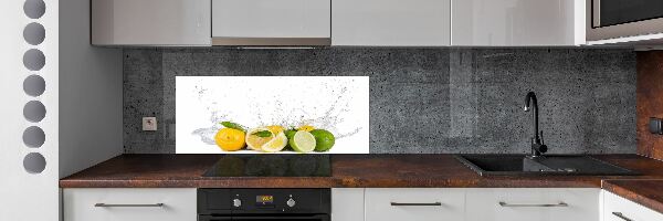 Spatscherm keuken Citrus en water