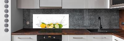 Spatscherm keuken Citrus en water