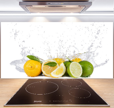 Spatscherm keuken Citrus en water