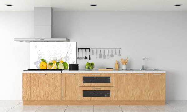 Spatscherm keuken Citrus en water