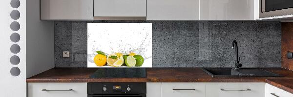 Spatscherm keuken Citrus en water