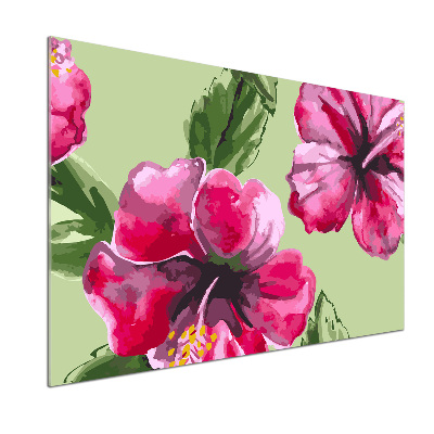 Achterwand keuken Hawaiiaanse bloemen