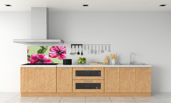 Achterwand keuken Hawaiiaanse bloemen